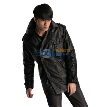 圣迪奥sdeerhe 男装 冬 双排扣加厚夹克 黑1472301 黑色 XXL