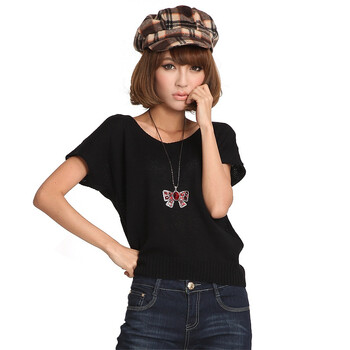 鎏恒色新款女装T恤2121-1323249 黑色 XXL