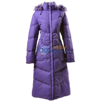 太阳谷 羽绒服加长款冬装修身女装外套 105925 紫色 XL