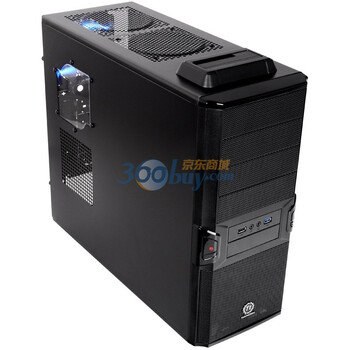 TT V3 BlacX Edition 中塔机箱（顶置热插拔/USB3.0/全黑化）