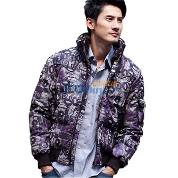 诠渡良品trenduality 2011冬装新款花色抗寒保暖羽绒服#81480 紫色 XXL