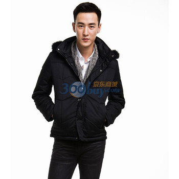 PEACEBIRD太平鸟男装冬季新品棉褛80610446017 黑色 XXXL