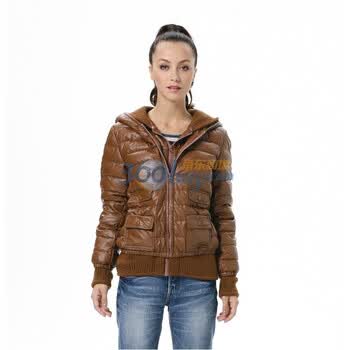 波司登 2011新款 羽绒服 女针织帽时尚休闲短款 BR2238 黄色 185/104A(XXXL)