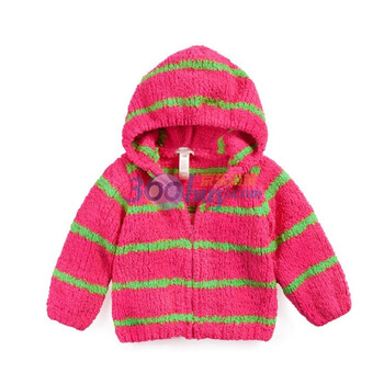 dave&bella 春款新品 超柔软可爱男女宝宝/婴儿服饰 条纹外套 139 樱桃红苹果绿 100(4T)
