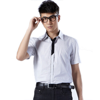 NEWTO 牛头牌 男装纯棉透气短袖衬衫E0229015 白色 XL(180/100A)
