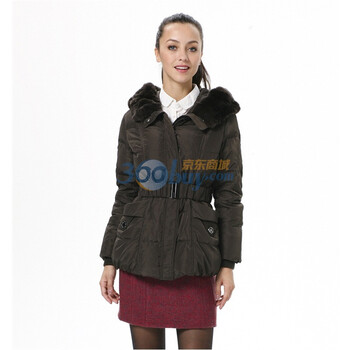波司登 2011新款 羽绒服 女帽毛设计时尚修身短款 BR2244 茶色 185/104A(XXXL)