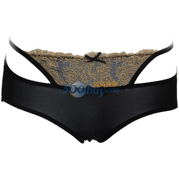 菲越倾慕性感刺绣细丈根腰头设计包臀三角裤P021601 黑色 XL