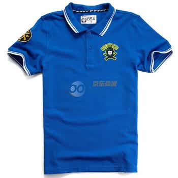 Giordano佐丹奴BSX Polo 男MINI CHE绣章珠地POLO 04011400 蓝色 L