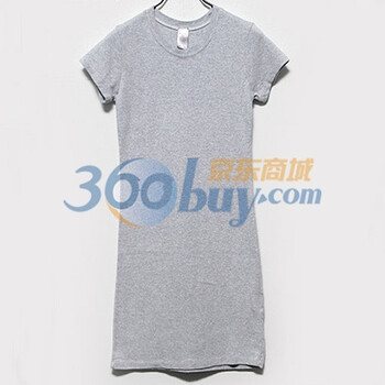 时尚起义 春韩国进口简约自然修身圆领迷你连衣裙 女579163 冷灰色 one