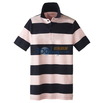 Giordano佐丹奴 Polo 男炫彩个性横间修身POLO 01012014 粉红 XL