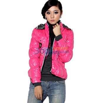 亿品 Epin11韩版时尚亮面气质棉服5008 玫红 L