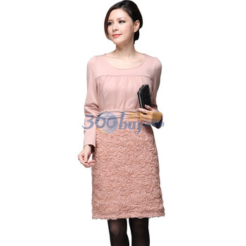 女装冬装新品ZIMMUR优雅修身连衣裙 Z11DQC157Z0 藕粉色 XL