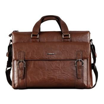 sumcoa巡洋龙油牛皮男士公文包9918 褐色 横