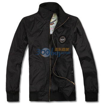 OBM2012空军一号男外套百搭修身立领修闲男夹克12SW008S 黑色 180