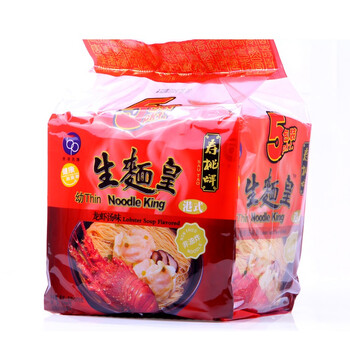 香港名牌 寿桃牌生面皇龙虾汤味 五连包 5袋x350g（70gx5小包）
