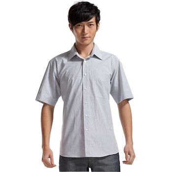 柒牌 SEVEN男装2012春夏季商务休闲正统短袖衬衫E99A307384 清新蓝 44