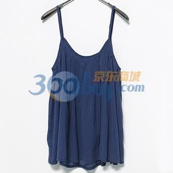 时尚起义 夏装韩国进口优雅小碎花雪纺背心衫 女582496 蓝黑色 one