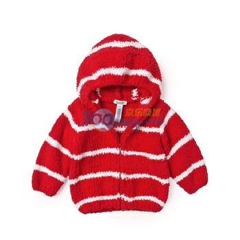 dave&bella 春款新品 超柔软可爱男女宝宝/婴儿服饰 条纹外套 139 大红白色 100(4T)