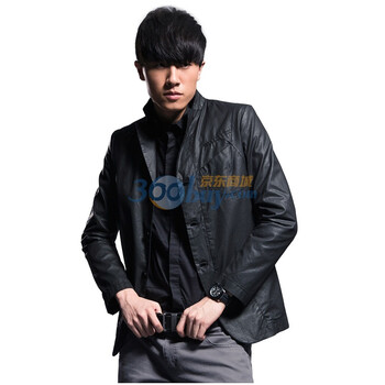 圣迪奥sdeerhe 男装秋 设计感修身休闲西装 黑1172267 黑色 XXL