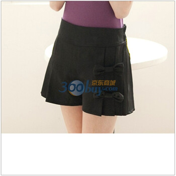 东京着衣 百搭女装百折立体蝶结裤裙2003983 黑色 均码
