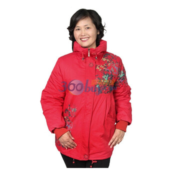 露西法兰 中老年女装冬装新款 妈妈装 翻领加厚棉袄棉服 JS-金利特2017 红色 XXXXL