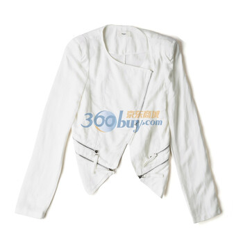MO&Co. 摩安珂 moco 纯色机车款拉链外套M111COT20 90本白 L