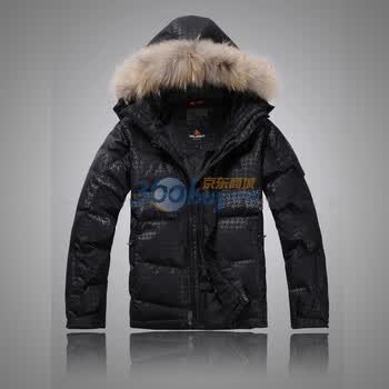 valianly 2011新款男款羽绒服 滑雪服 貉子帽毛防水防风保暖透气保暖2133黑色54/XXL/185