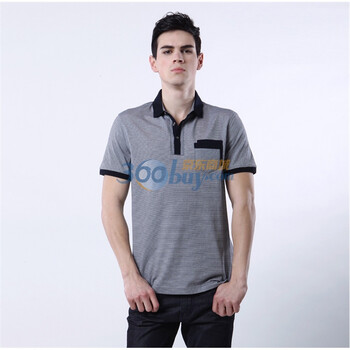 蓝冰 2012夏装男装衬衣领三粒扣短袖T恤^@^BAA2103 深宝蓝 185/104A(XXL)