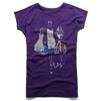 Giordano佐丹奴 T恤 女时尚插画印花Big Tee 01391001 浅紫 M