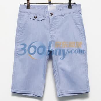 时尚起义 韩国简单水洗休闲中裤 男585319 天蓝色 L