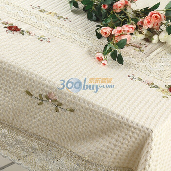 趣悠生活 纯棉蜂巢丝带绣 桌布 盖布 YYYZB00