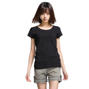 圣迪奥 sdeer 女装新款夏装领口小图极简纯色T