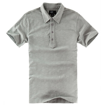 NOP 男士 2012夏季新品低彩竹节纹纯棉POLO 浅灰色 XL