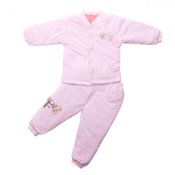 2011秋冬新品 婴之谷 素色印花铺棉V领开胸套T4271 浅黄色 80码