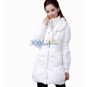 OSA 90%白鸭绒韩版羽绒服 加厚保暖长款羽绒服 SY92005 白色 XL