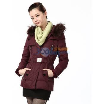 2011新款 冰洁羽绒服 女式经典时尚中款 BG11134 紫色 185/104A(XXXL)