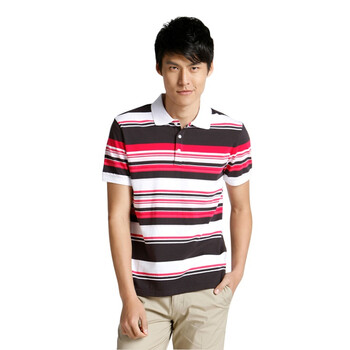 jackjones/杰克琼斯纯棉撞色条纹POLO衫B(艳粉色)211206032119 195/112A/XXXL