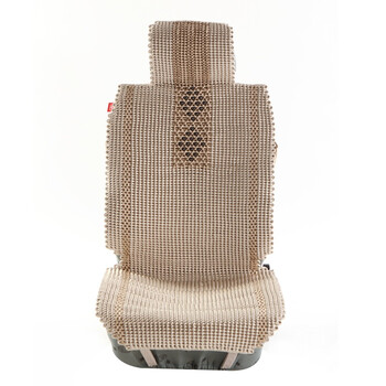 虎贝尔 汽车坐垫 高档手编冰丝座垫 纯手编 通用座垫 路路平安 H117 米色双拼