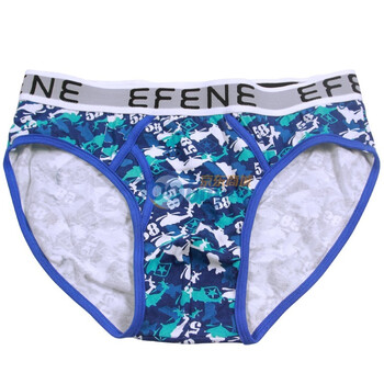 依纷EFENE 炫酷时尚涂鸦纯棉男式性感包臀三角内裤EWT0024 蓝 XXL