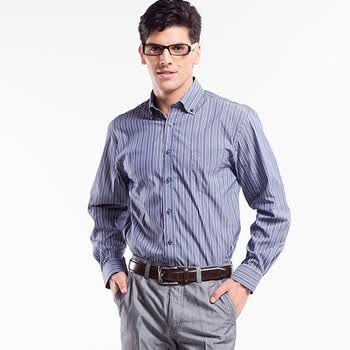 约翰逊JOHANSSON新款男士收腰修身免烫长袖衬衫J10AW1003-3靛青 (紫兰色)XXL