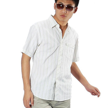 【VICTOR HUGO维克多雨果】男士全棉梭织休闲短袖衬衫基本款VCD829-2  54XXL
