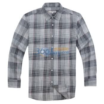Goldpool高尔普2012夏装新款正品男士格子时尚休闲衬衣AE5529 灰色 XXL