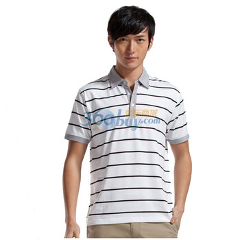柒牌 SEVEN男装休闲韩版横条纹polo衫T恤799T500102 通色 185