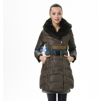 波司登 2011新款 羽绒服 女脱卸毛领时尚修身中长款 BR2290 茶色 185/104A(XXXL)