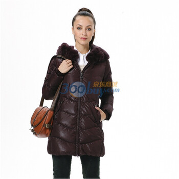 波司登 2011新款 羽绒服 女 简约修身兔毛领 中长款 BR2310 紫色 185/104A(XXXL)