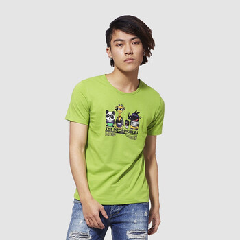 佐肯EingeZogen2012春装新款动物印花卡通时尚男式T恤 YT12002A 搞怪草绿色 XXL