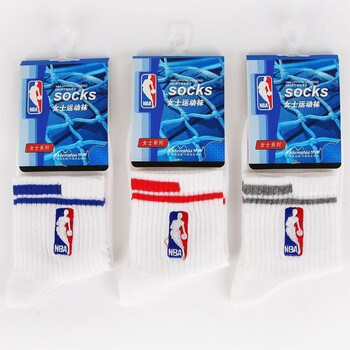 NBA女士运动袜B006杂色3双装 尺码22-24cm 均码