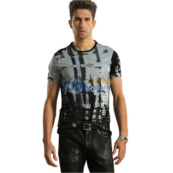 浪氏威尔lansiwear2012新款夏季装短袖T恤男士高档LSAKT05 黑色 54
