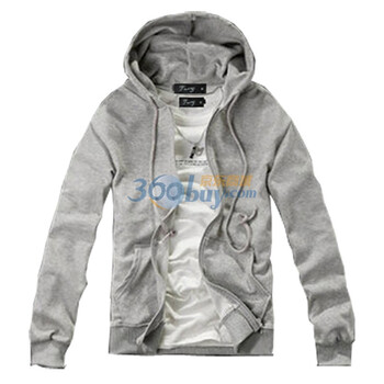 TUOYI正品2011春男学院风加厚复合双面绒连帽卫衣外套 M004灰色XXL