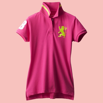 Giordano佐丹奴 Polo 女全新荧光狮王修身POLO 01312427 粉红 XL